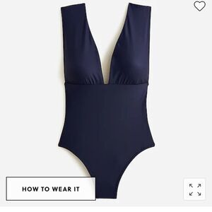 J.Crew Swimsuit Long-Torso V-neck One Piece Size 6